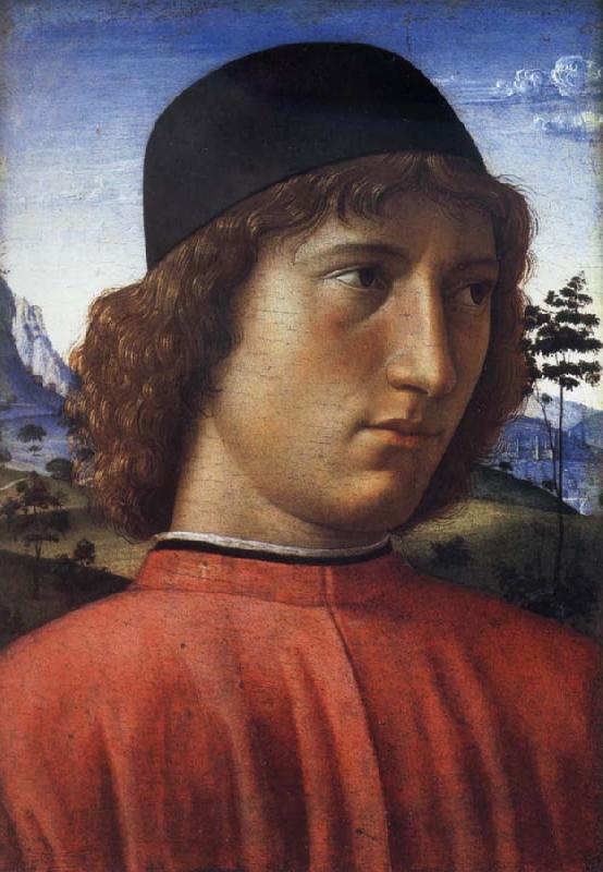 Domenico Ghirlandaio Portrait of a young man in red Germany oil painting art